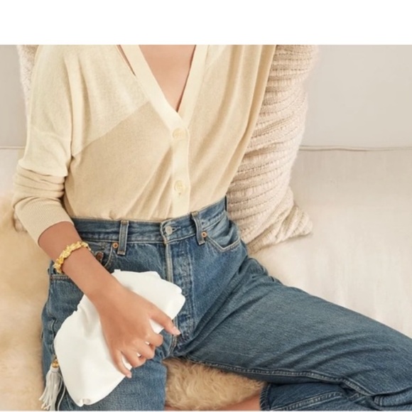 Understated Leather Ivory Crescent Clutch for Curateur - OS - Picture 8 of 13